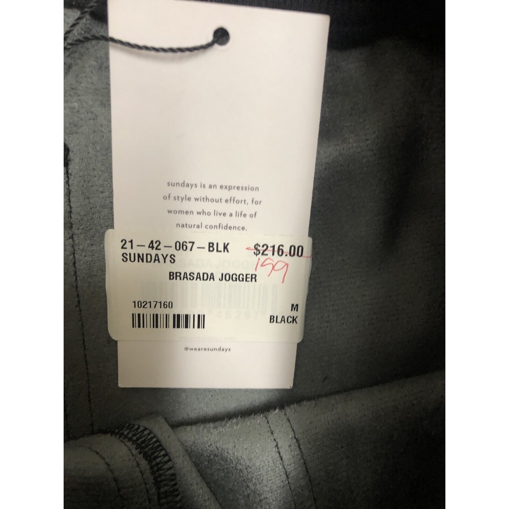 Sundays Brasada Joggers Women's M Black Stretch Vegan Leather Ankle Pants NEW‎ - Picture 6 of 9
